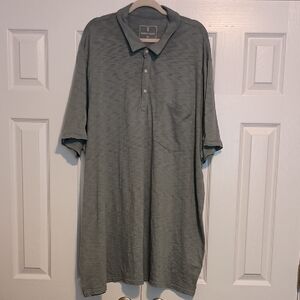 Men's Mutual Weave Gray Slub Polo Shirt 3XLT